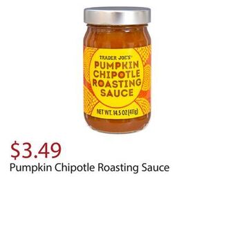 Trader Joe's Pumpkin chipotle roasting sauce offer