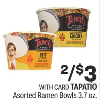 CVS Tapatío asorted ramen bowls 3.7 oz. offer