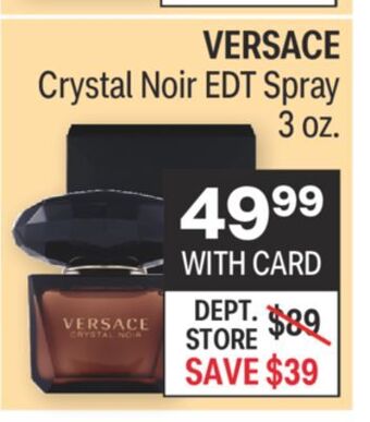 CVS Versace crystal noir edt spray 3 oz. offer