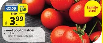 Lidl Sweet pop tomatoes offer