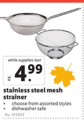 Lidl Stainless steel mesh strainer offer