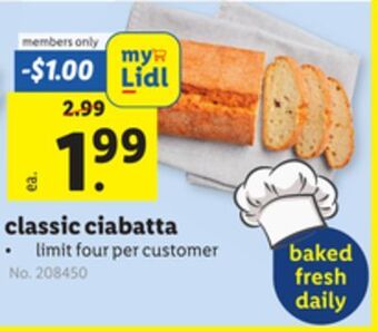 Lidl Classic ciabatta offer