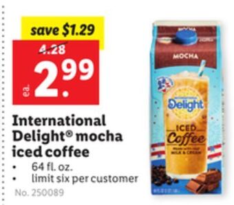 Lidl International delight® mocha iced coffee offer