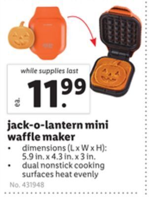Lidl Jack-o-lantern mini waffle maker offer
