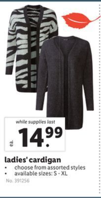Lidl Ladies' cardigan offer