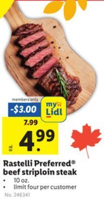 Lidl Rastelli preferred® beef striploin steak offer