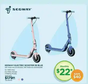 Curacao Segway Electric Scooter E8 Blue offer