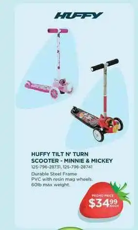 Huffy Tilt N' Turn Scooter - Minnie & Mickey