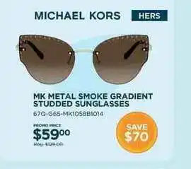 Curacao Mk Metal Smoka Gradient Studded Sunglasses offer