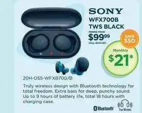 Curacao Sony Wfx700b Tws Black offer
