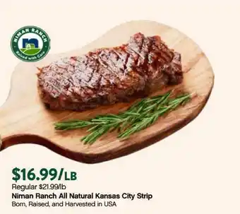 Plum Market Niman Ranch All Natural Kansas City Strip offer