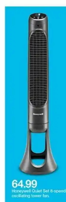 Target Honeywell Quest Set 8-speed Oscillating Tower Fan offer