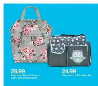 Target Baby Essentials Wide-frame Diaper Bag And Backpack Baby Boom Duffel Diaper Bag offer