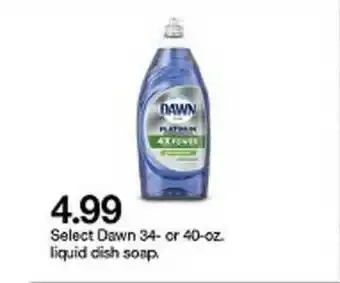 Target Select Dawn 34- Or 40-oz Liquid Dish Soap offer