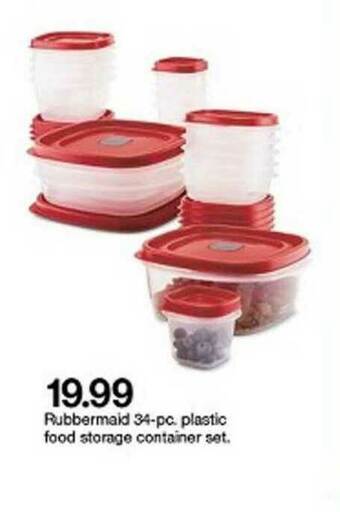 Target Rubbermaid 34-pc Plastic Food Storage Container Set offer