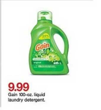 Target Gain 100-oz Liquid Laundry Detergent offer