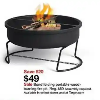 Target Bond Folding Portable Wood-burning Fire offer