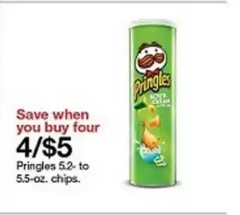 Target Pringles 52-to 5.5-oz. Chips offer