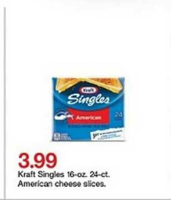 Target Kraft Singles 16-oz 24-ct American Cheese Slices offer