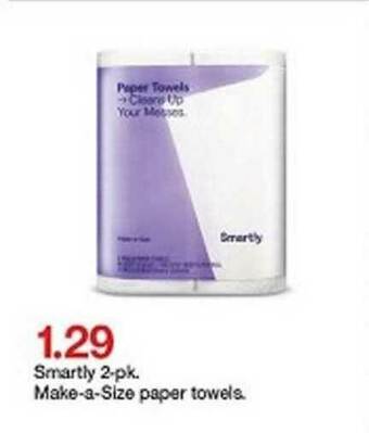Target Smartly 2-pk Make-a-size Paper Towels offer