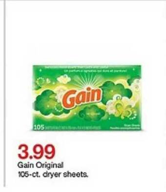 Target Gain Original 105-ct. Dryer Sheets offer
