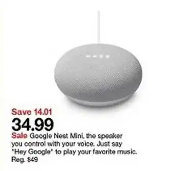 Target Google Nest Mini The Speaker You Control With Your Voice Just Say offer
