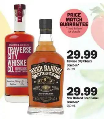 Meijer Traverse City Cherry Bourbon Or New Holland Beer Barrel Bourbon 750ML offer