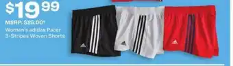 Academy Women's Adidas Pacer 3-stripes Woven Shorts offer