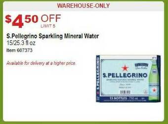 Costco S.pellegrino Sparkling Mineral Water offer
