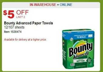Costco Bounty Advanced Paper Towels offer