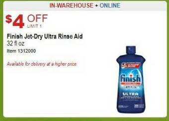 Costco Finish Jet-dry Ultra Rinse Aid offer