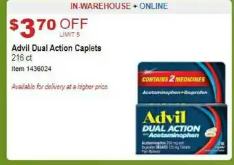 Costco Advil Dual Action Caplets offer