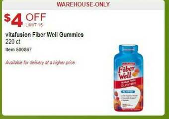 Costco Vitafusion Fiber Well Gummies offer