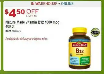 Costco Nature Made Vitamin B12 1000 Mcg offer