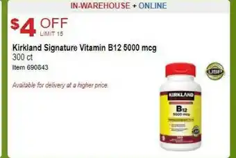 Costco Kirkland Signature Vitamin B12 5000 Mcg offer