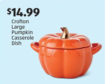 Aldi Crofton Large Pumpkin Casserole Dish offer