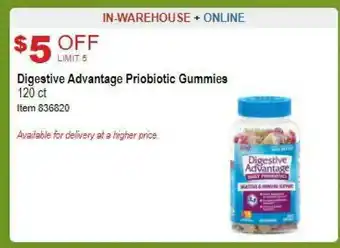 Costco Digestive Advantage Priobiotic Gummies offer