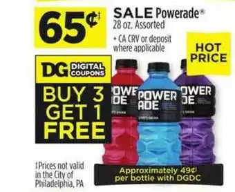 Dollar General Powerade Buy 3 Get 1 Free offer