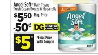 Dollar General Angel Soft Bath Tissue Fresh Ocean Breeze offer