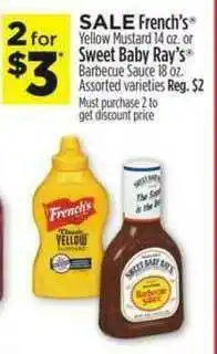 Dollar General French's Yellow Mustard Or Sweet Baby Ray's offer