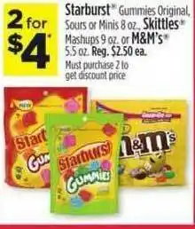 Dollar General Startburst Skittles M&m's offer