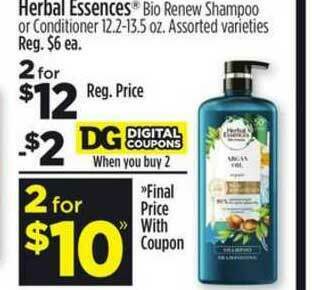 Dollar General Herbal Essences Bio Renew Shampoo Or Conditioner offer