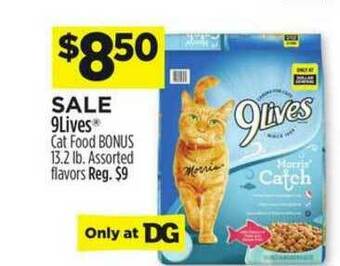 Dollar General 9lives Cat Food Bonus offer