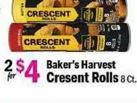 Holiday Foods Baker's Harvest Cresent Rolls offer