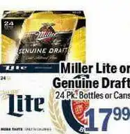 Holiday Foods Miller Lite Or Genuine Draft offer