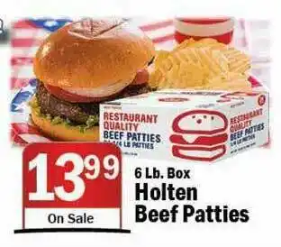 Holiday Foods 6 Lb. Box Holetn Beef Patties offer