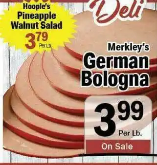 Holiday Foods Merkley's German Bologna offer