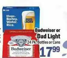 Holiday Foods Budweiser Or Bud Light offer
