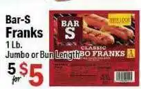 Holiday Foods Bar-s Franks offer