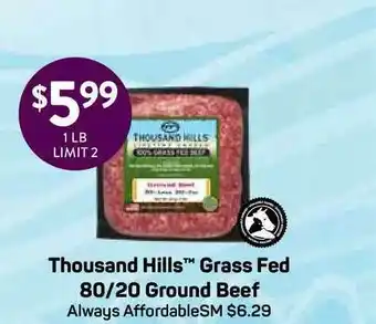 Natural Grocers Thousand Hills Tm Grass Fed 80-20 Ground Beef offer